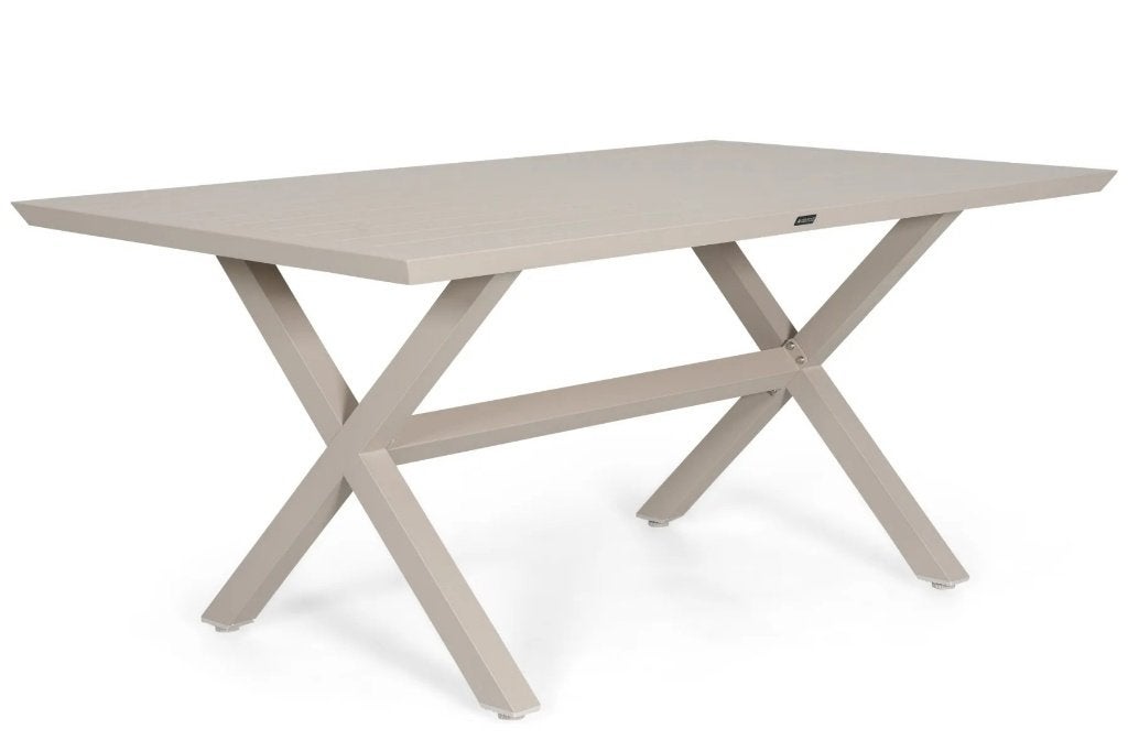 Moderne lounge tuintafel met X-poot - Zand/beige, Tuin en Terras, Ophalen, Nieuw, Rechthoekig, Aluminium