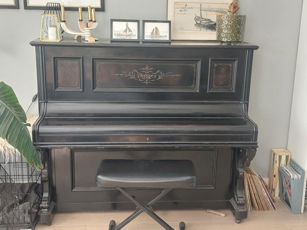 Antieke Paul Scharff Berlin Piano, Muziek en Instrumenten, Ophalen, Gebruikt, Zwart, Piano