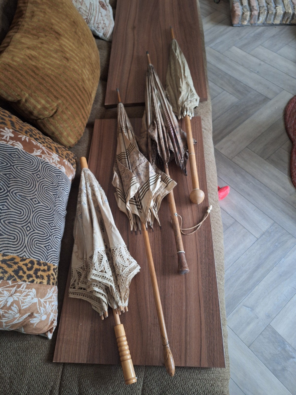 4 oude paraplu's brocante, Antiek en Kunst, Ophalen of Verzenden
