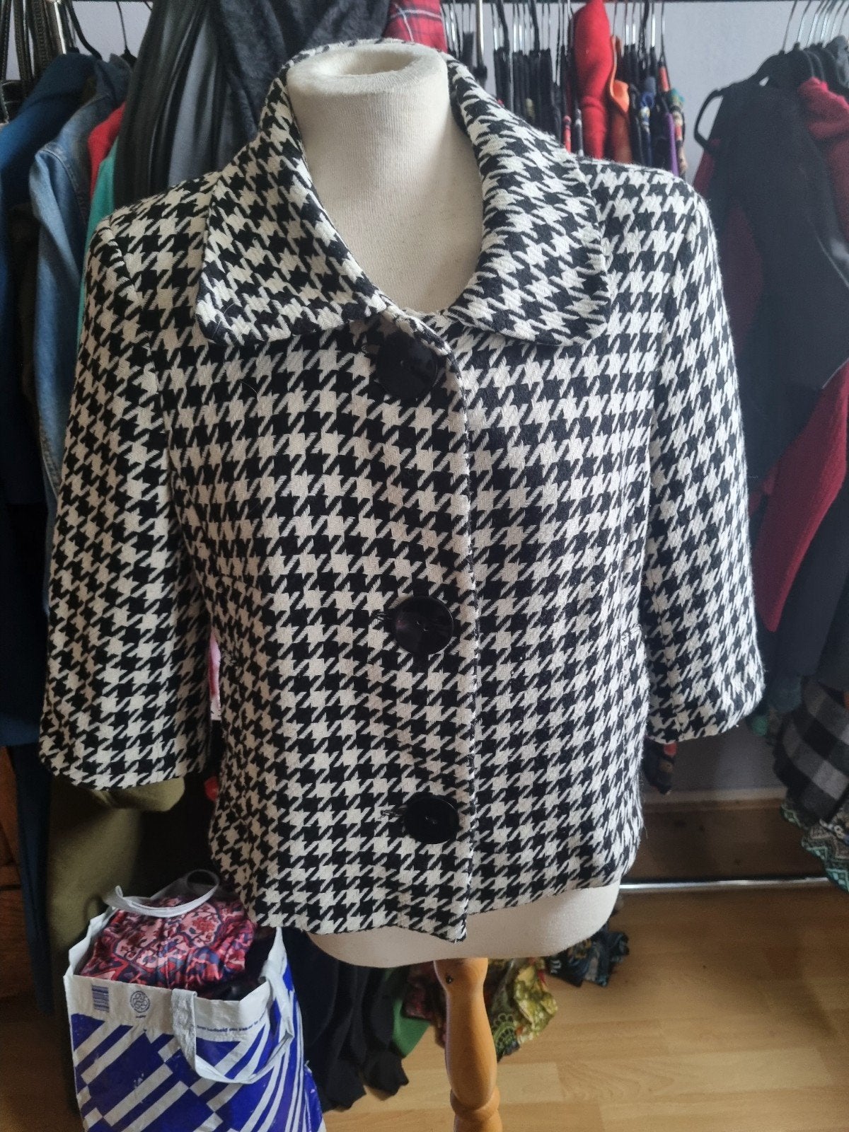 Promiss Jasje Zwart-Wit Pied-de-Poule Maat 40, Kleding | Dames, Maat 38/40 (M), Promiss, Zwart, Ophalen of Verzenden