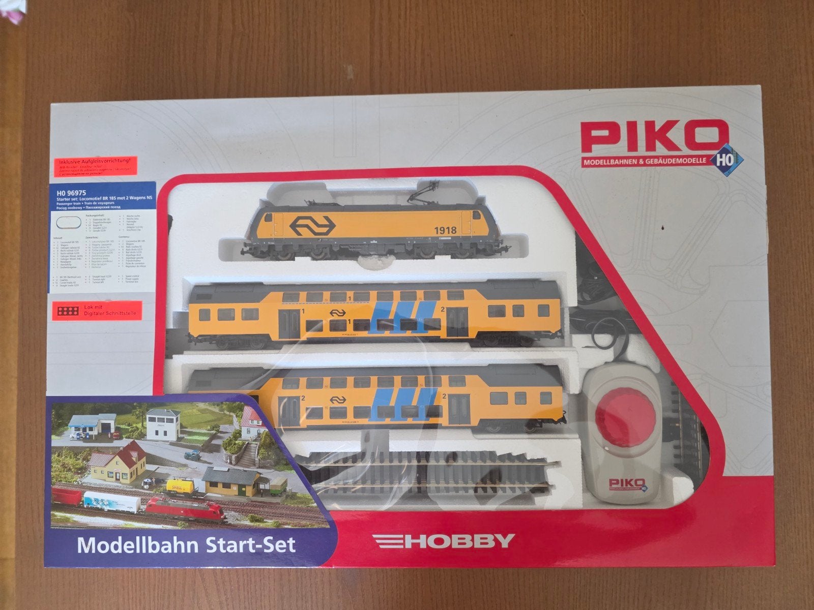 Piko H0 96975 Treinset NS Locomotief BS 185 met 2 Wagons, Ophalen, Treinset, Gelijkstroom, Nieuw