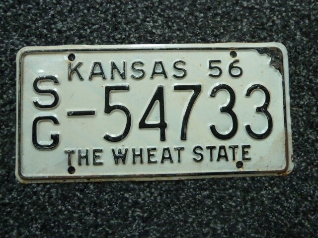 Kentekenplaat Licenseplate Kansas 1956 USA, Verzenden, Gebruikt, Auto's