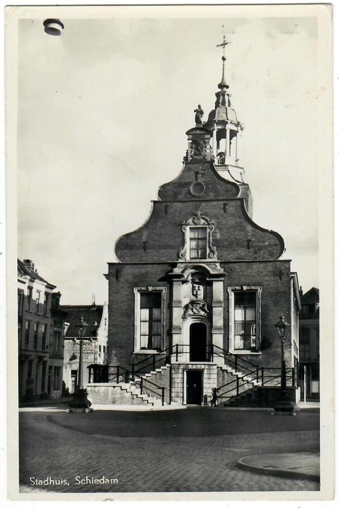 Schiedam - Stadhuis, Verzenden, 1940 tot 1960, Gelopen, Zuid-Holland
