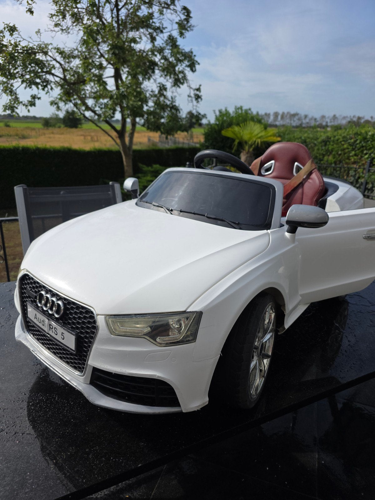 Audi RS5 elektrische kinderauto met cabrio kap, Ophalen of Verzenden, Zo goed als nieuw