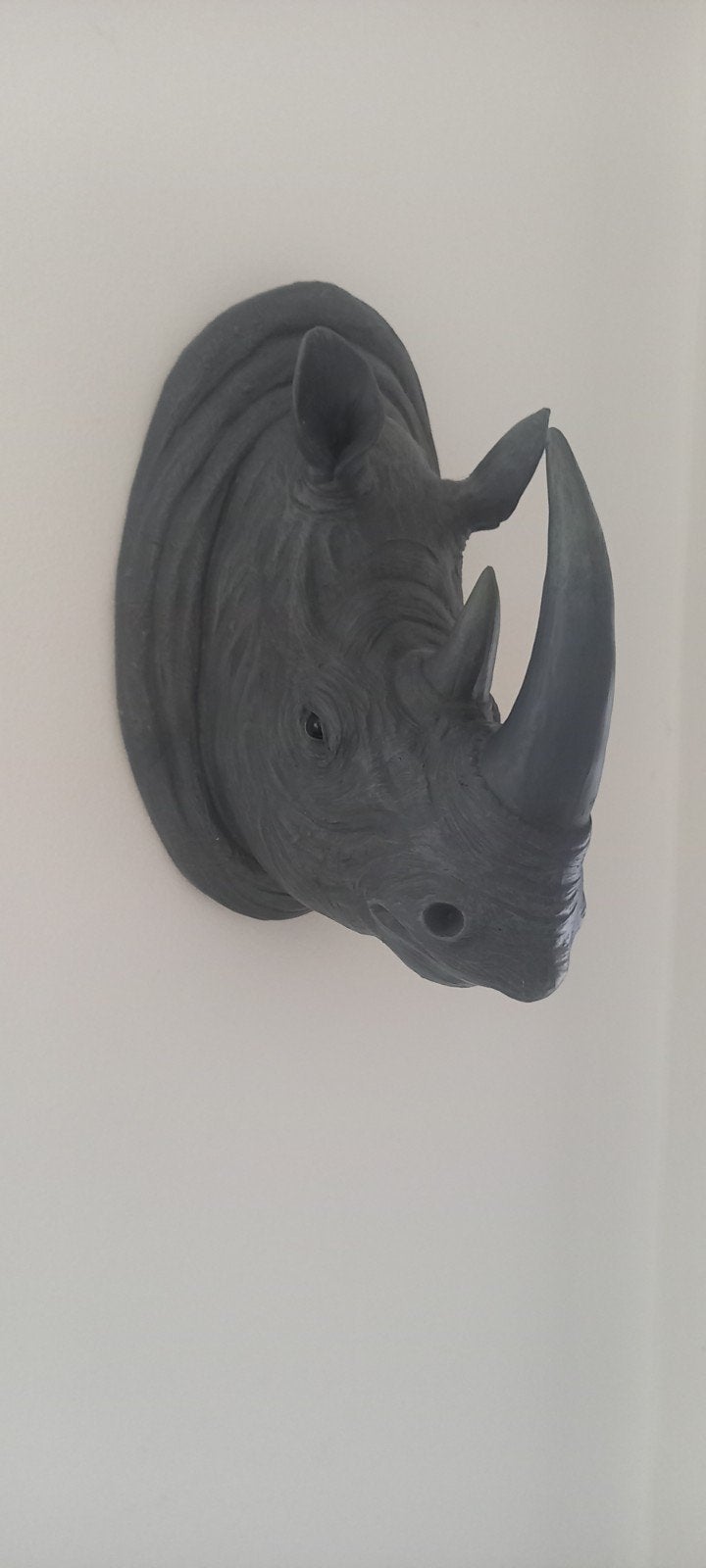 Wanddecoratie Neushoornkop - Grijs, Ophalen of Verzenden