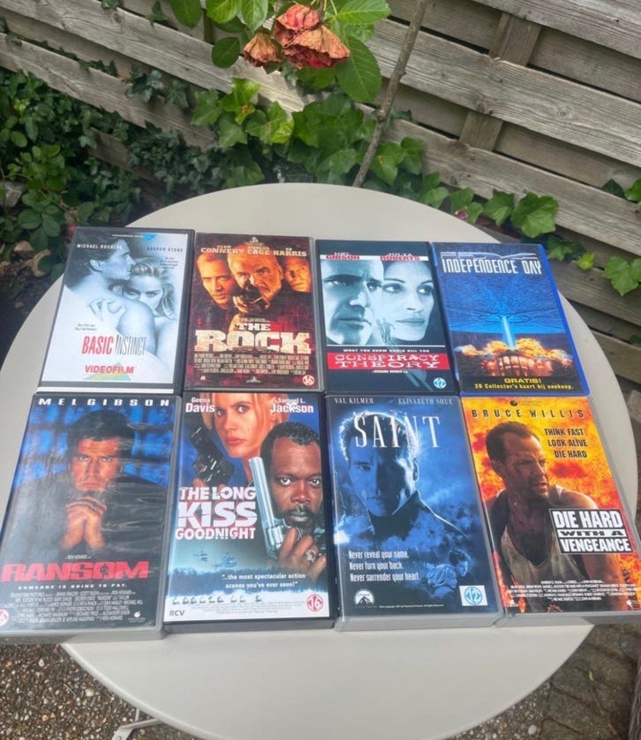 8 Klassieke Actie & Thriller VHS Films: Basic Instinct, Die, Cd's en Dvd's, Ophalen of Verzenden, Actie en Avontuur, VHS, Gebruikt