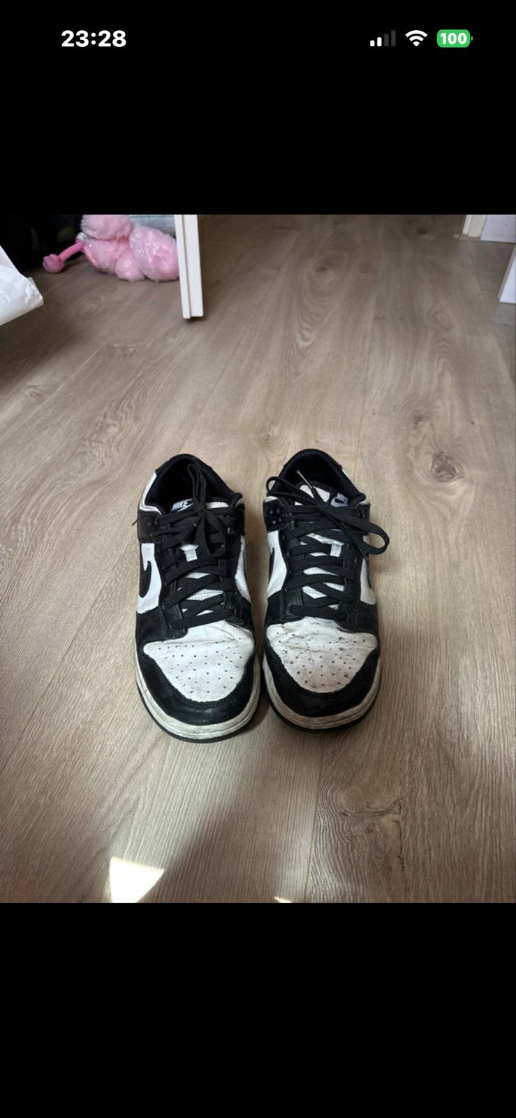 Nike Dunk Low Zwart Wit Sneakers, Kleding | Dames, Schoenen, Ophalen of Verzenden, Gedragen, Zwart, Sneakers of Gympen