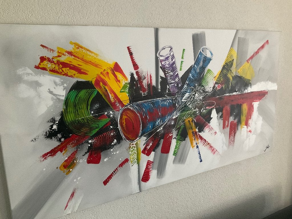 Schilderij, Antiek en Kunst, Kunst | Schilderijen | Abstract, Ophalen