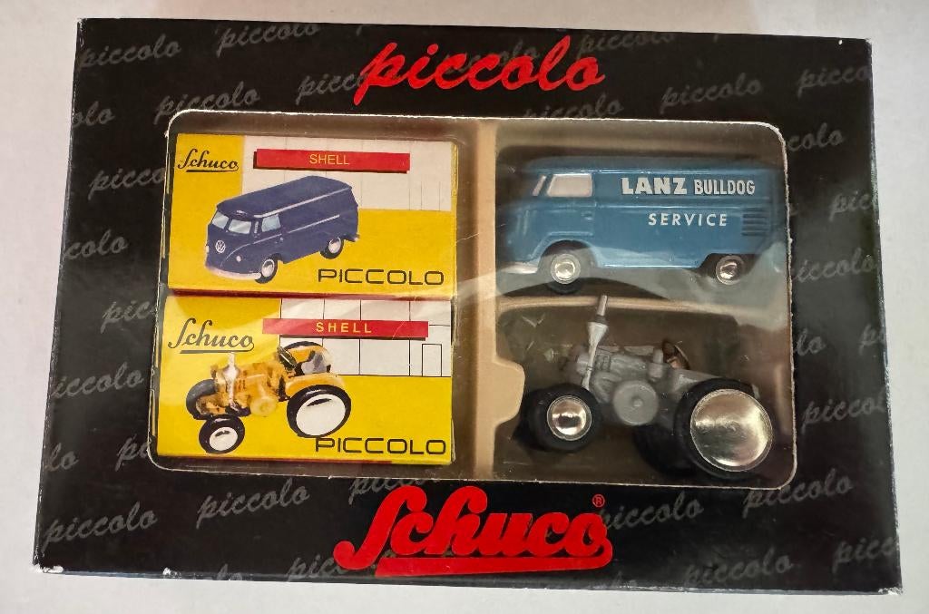 Schuco Piccolo - Lanz Bulldog Service/VW T1 - 1/90, Ophalen of Verzenden, Zo goed als nieuw, Hijskraan, Tractor of Landbouw, Schuco