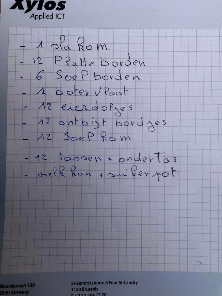 Ontbijt service, Ophalen, Zo goed als nieuw
