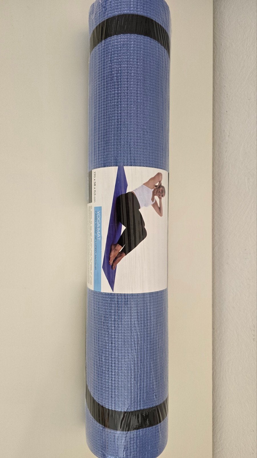 Nieuwe blauwe yogamat met draagband (170x58x0,5 cm), Ophalen of Verzenden, Nieuw, Yogamat