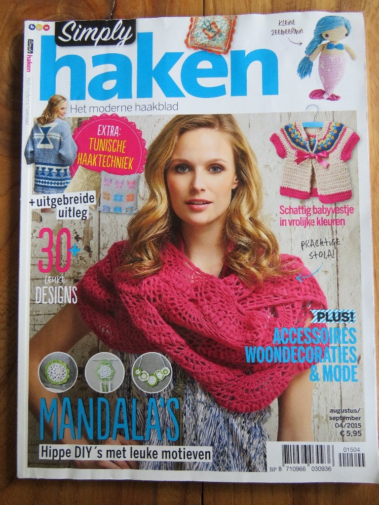 Simply haken augustus september 2015, Ophalen of Verzenden, Zo goed als nieuw, Haken, Patroon of Boek