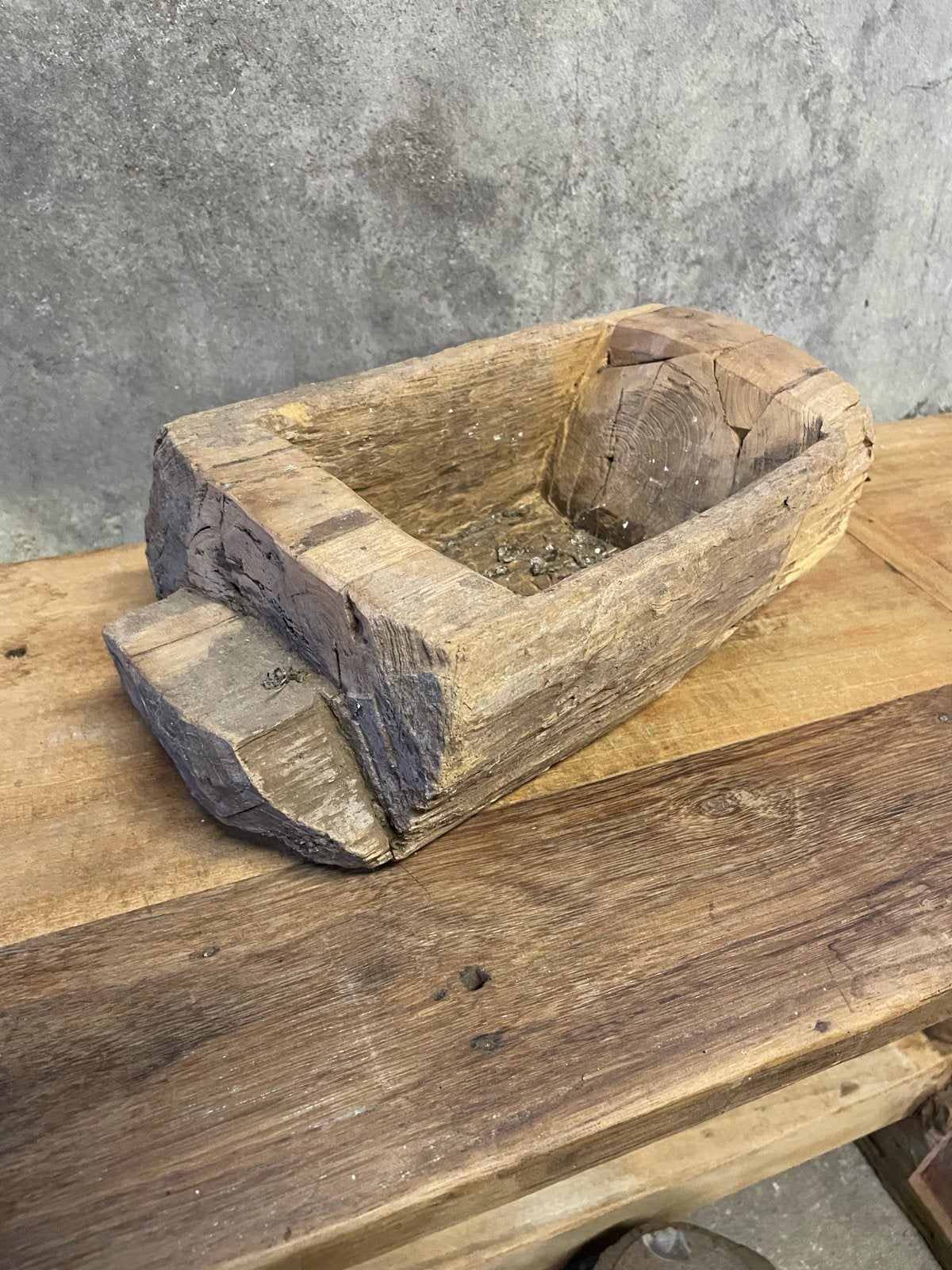 Rustieke houten trog - Decoratieve schaal, Antiek en Kunst, Ophalen