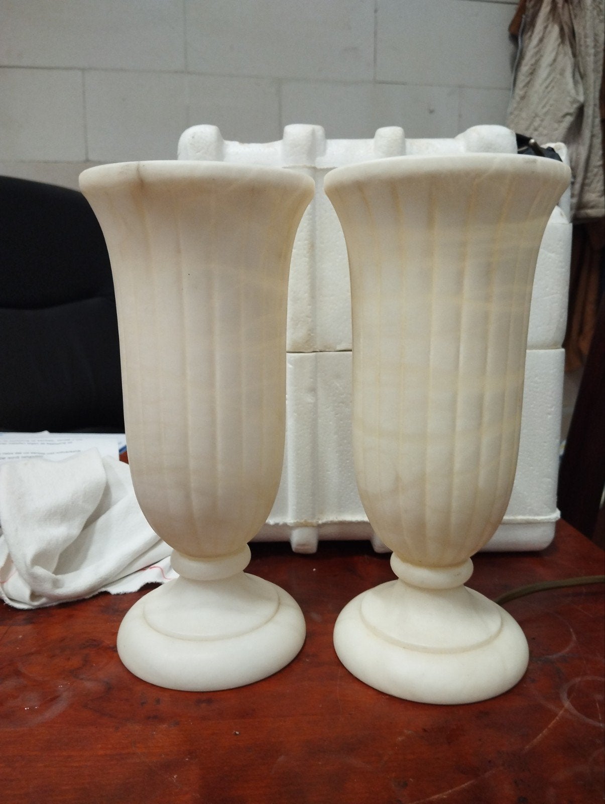 Set Alabaster Pegasam Tafellamp - Referentie 9264, Beige, Gebruikt, Overige merken, Sfeerlamp