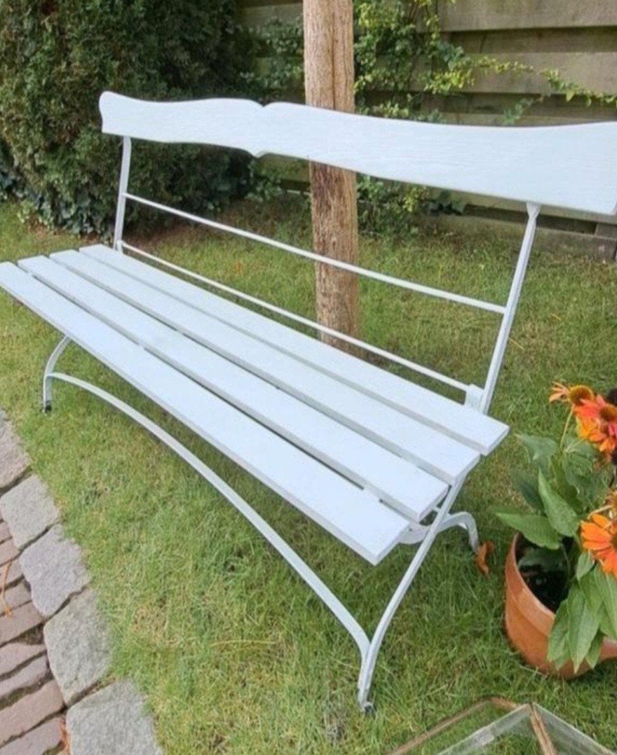 Frans tuinbankje, Ophalen, Gebruikt, Hout