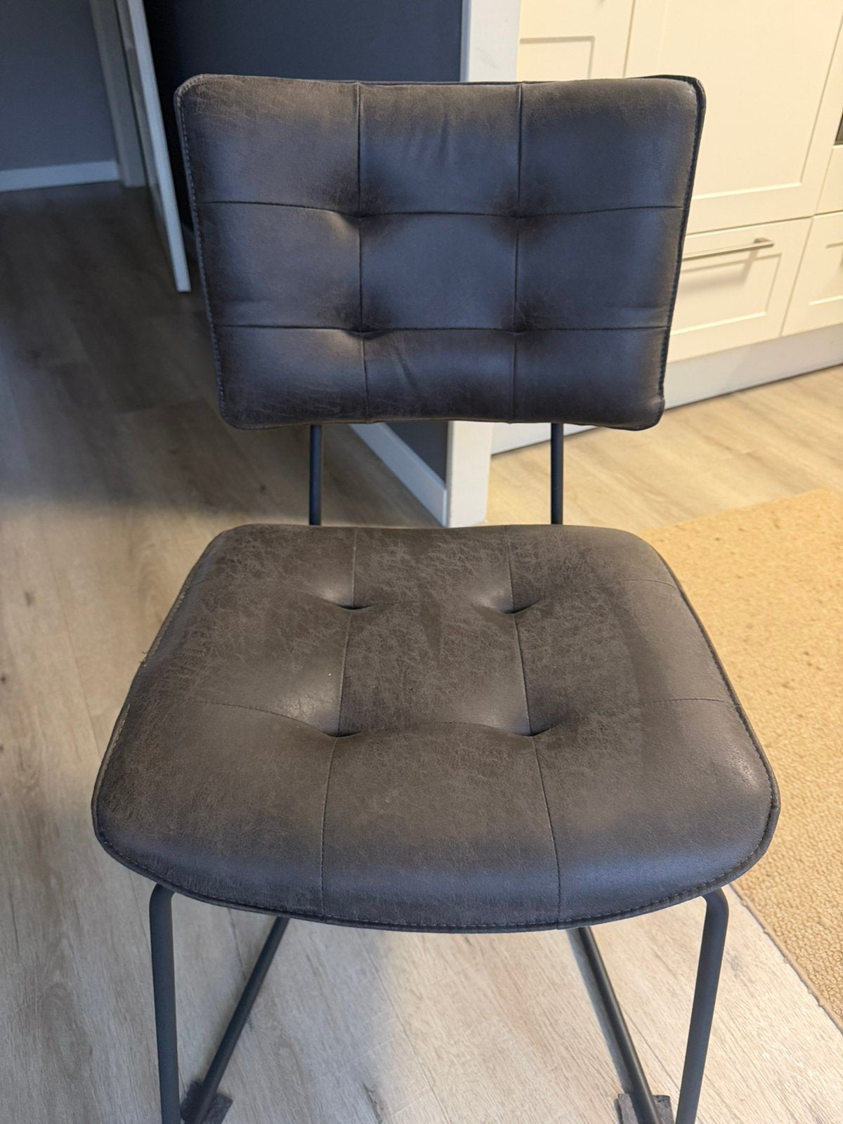 6 donkerbruine eetkamerstoelen microvezel, Huis en Inrichting, Ophalen of Verzenden, Gebruikt, Zwart, Vijf, Zes of meer stoelen