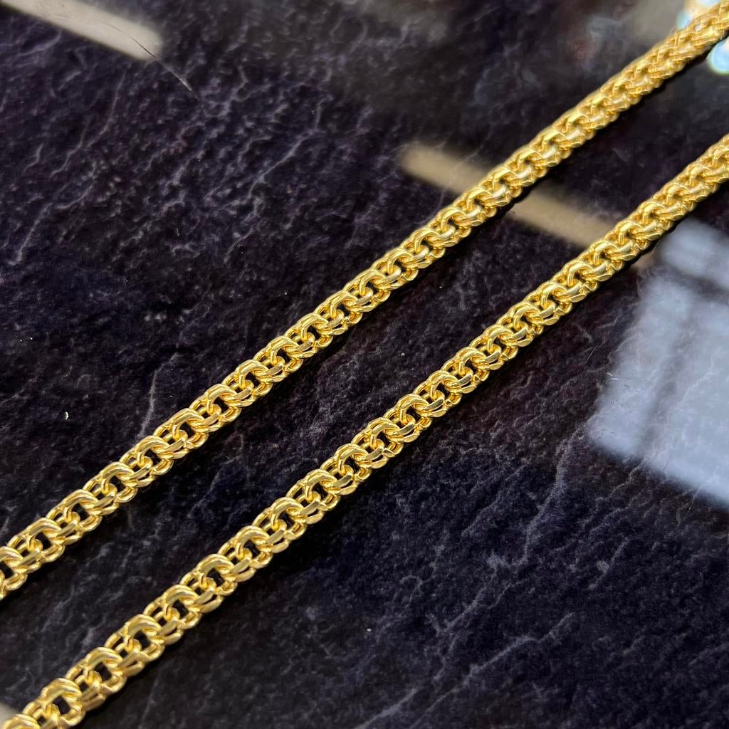 14k gouden ketting massief schakel italy, Ophalen of Verzenden, Nieuw, Goud