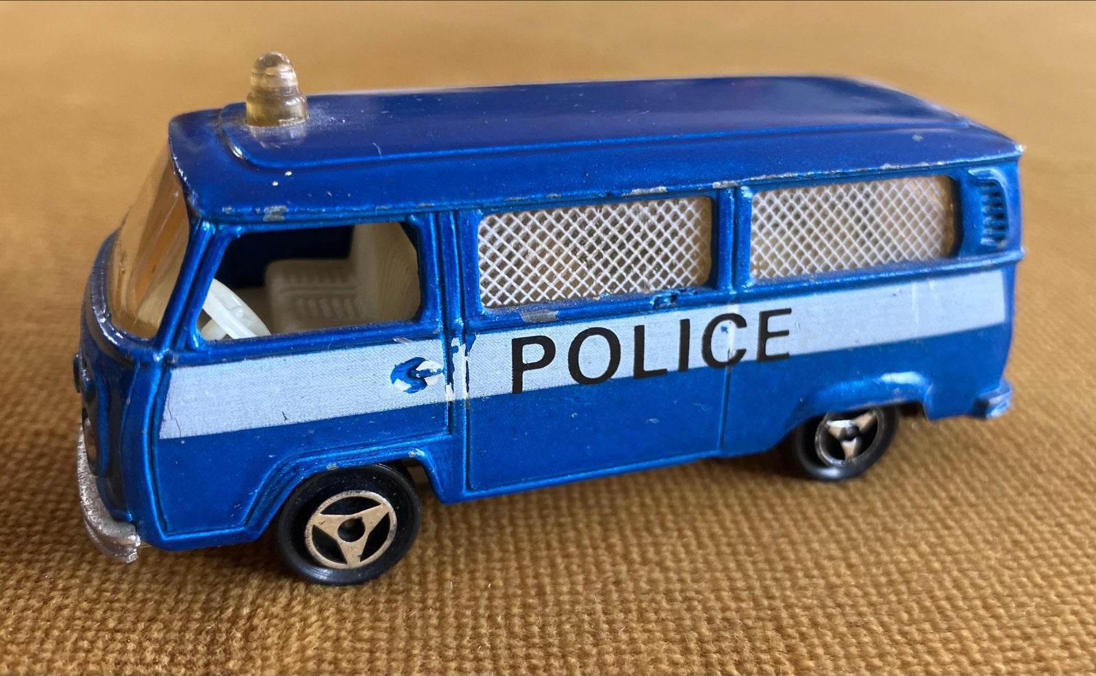 Vintage Majorette VW T2 Police Fourgon - Made in France, Ophalen of Verzenden, Gebruikt, Bus of Vrachtwagen