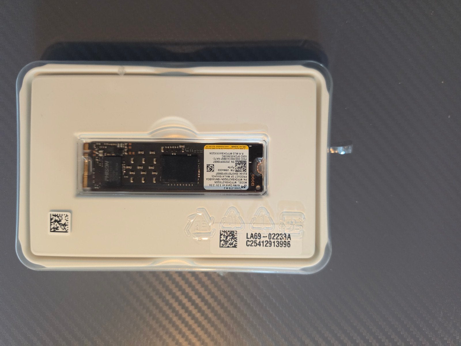Micron NVMe Gen 4 SSD 2TB - MTFDKBA2T0QGN, Computers en Software, Intern, SSD, Ophalen of Verzenden, Zo goed als nieuw
