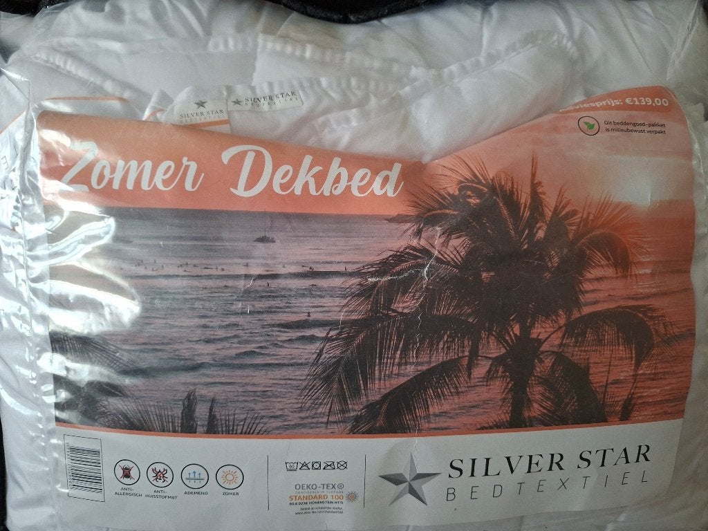 Nieuw Zomerdekbed Silver Star - 200x200cm - Anti-allergisch, Ophalen, Ademend, Wit, Deken of Dekbed