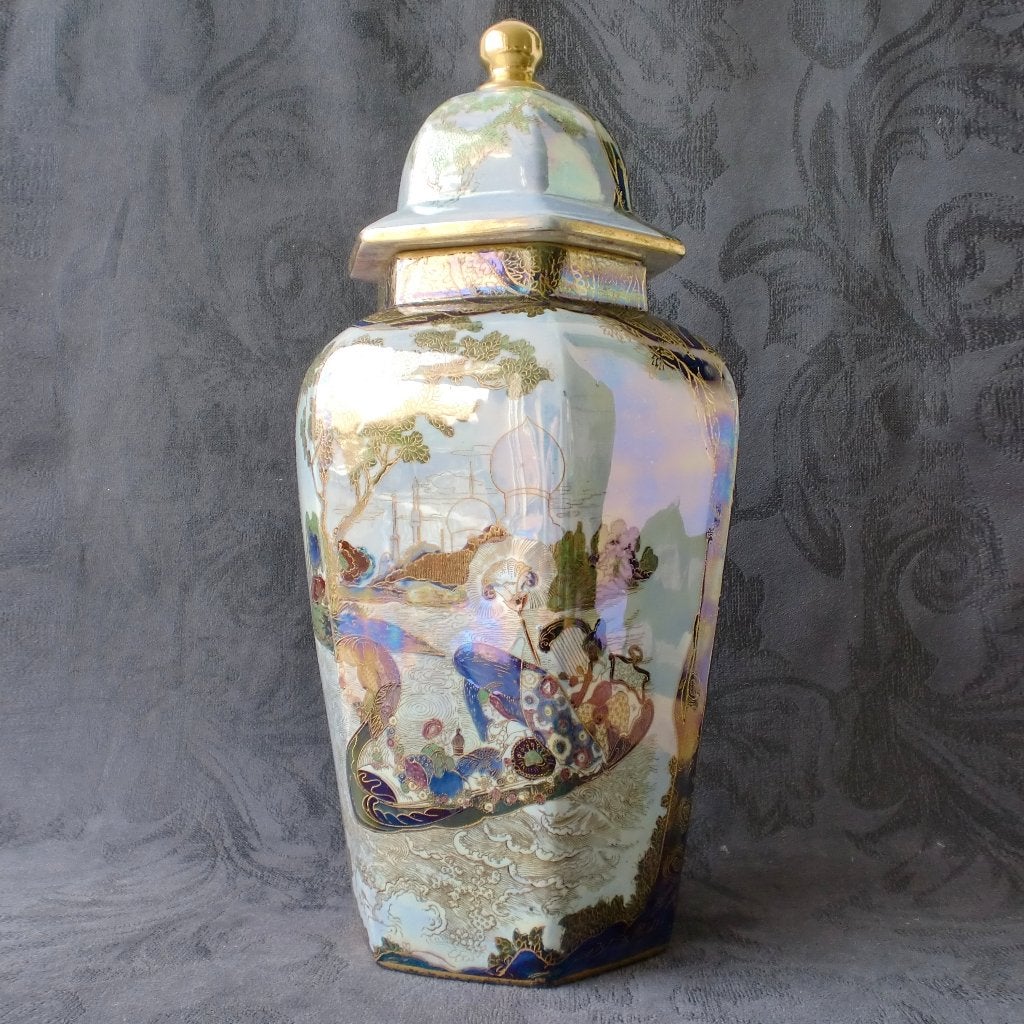 AGHJ Wilton Ware – Porseleinen Dekselvaas lusterglazuur 1927, Ophalen of Verzenden