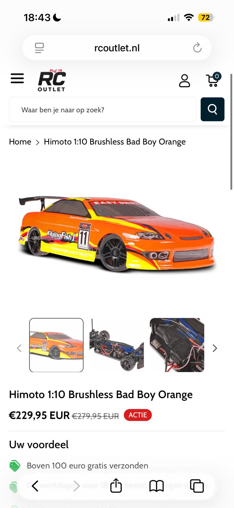 Himito 1:10 RC Drift Auto - Zo goed als nieuw, Hobby en Vrije tijd, Modelbouw | Radiografisch | Auto's, Elektro, Ophalen of Verzenden