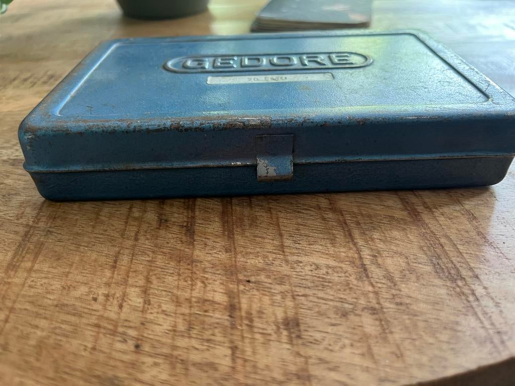 Gedore doppenset in metalen kist - Vintage gereedschap, Ophalen of Verzenden, Gebruikt