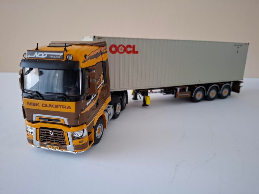 Renault met containertrailer Niek Dijkstra Heerenveen wsi., Hobby en Vrije tijd, Modelauto's | 1:50, Ophalen of Verzenden, Nieuw