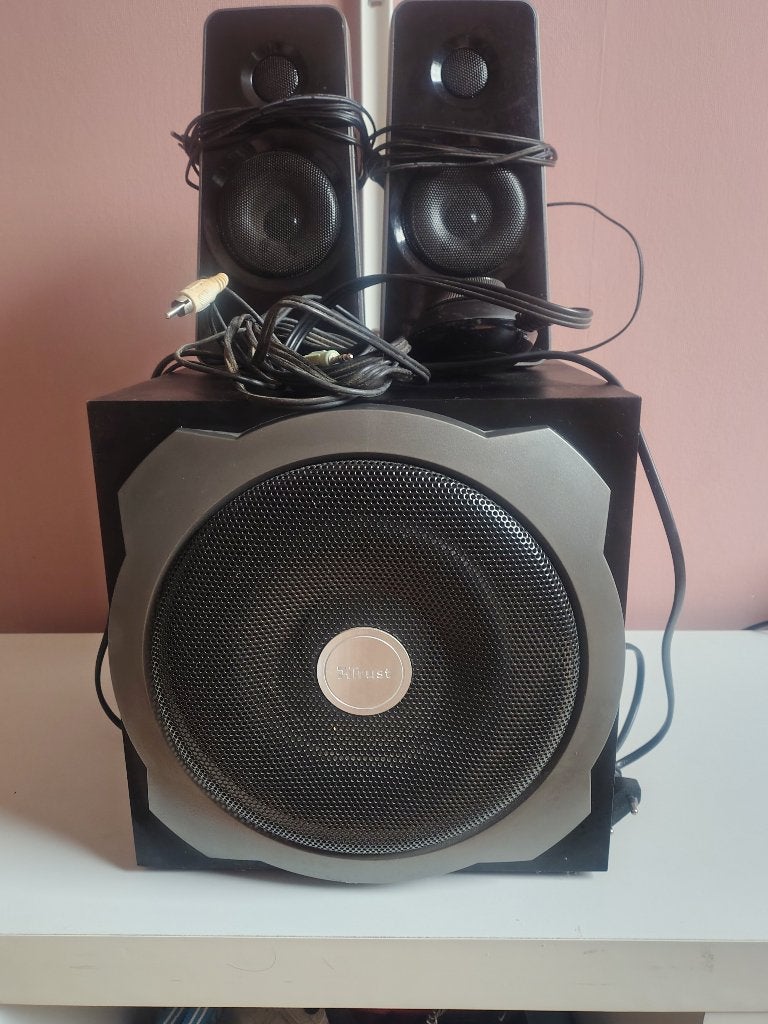 Trust 2.1 luidsprekerset met subwoofer, Gebruikt, Speakerset, AUX-ingang, Ophalen