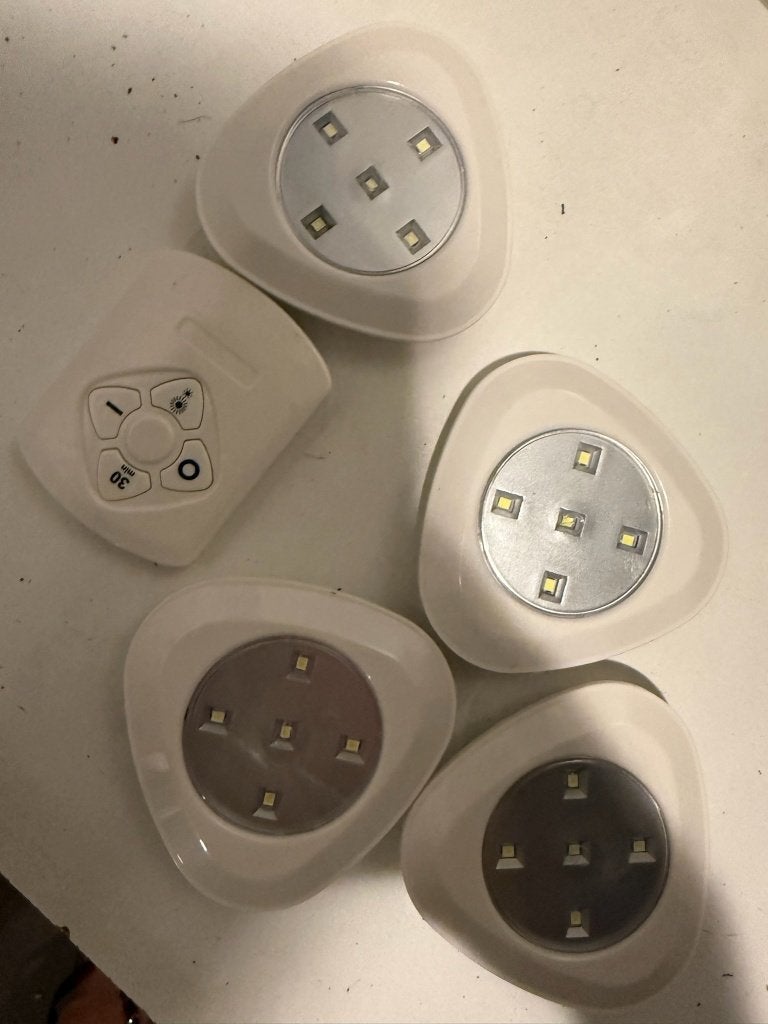 Set draadloze LED pushlights met afstandsbediening, Ophalen of Verzenden, Gebruikt, Licht, Kleur