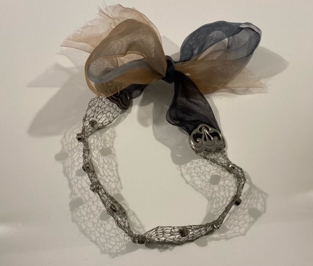 Choker met strass-stenen, Overige materialen, Gebruikt, Blauw, Ophalen of Verzenden