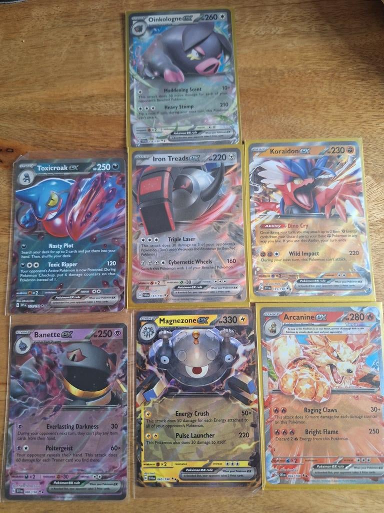 Pokémon GX/EX Kaarten - Oinkologne, Koraidon, Arcanine, etc., Ophalen of Verzenden, Gebruikt, Meerdere kaarten