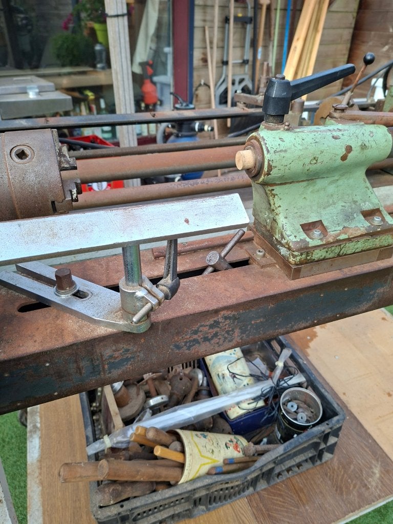 Robuuste Houtdraaibank met Motor en Onderstel, Ophalen, Gebruikt, Houtdraaibank, 1000 mm of meer