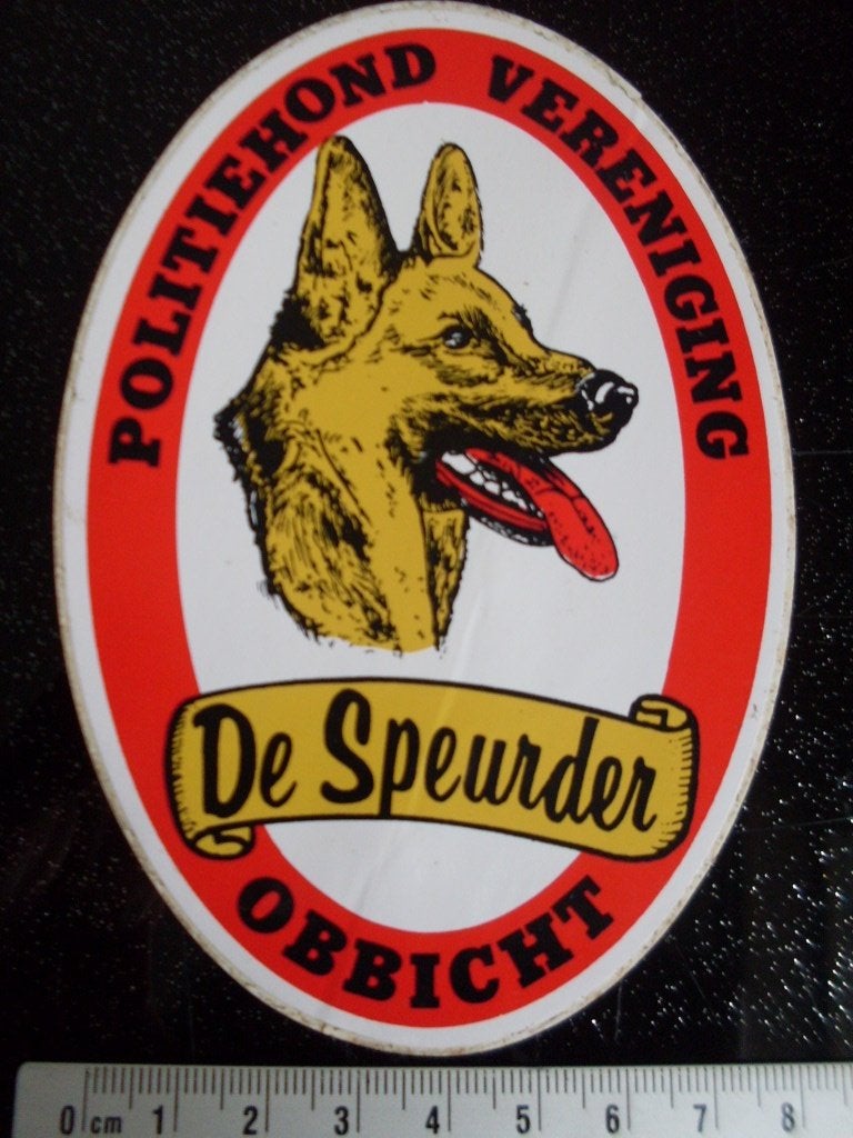 sticker politiehond vereniging de speurder obbicht herder, Verzenden, Zo goed als nieuw, Bedrijf of Vereniging
