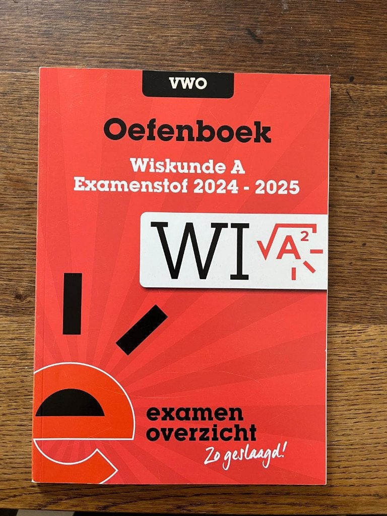 Examenoverzicht Wiskunde A VWO Oefenboek 2024-2025, Boeken, Schoolboeken, Ophalen, VWO, Wiskunde A, ExamenOverzicht