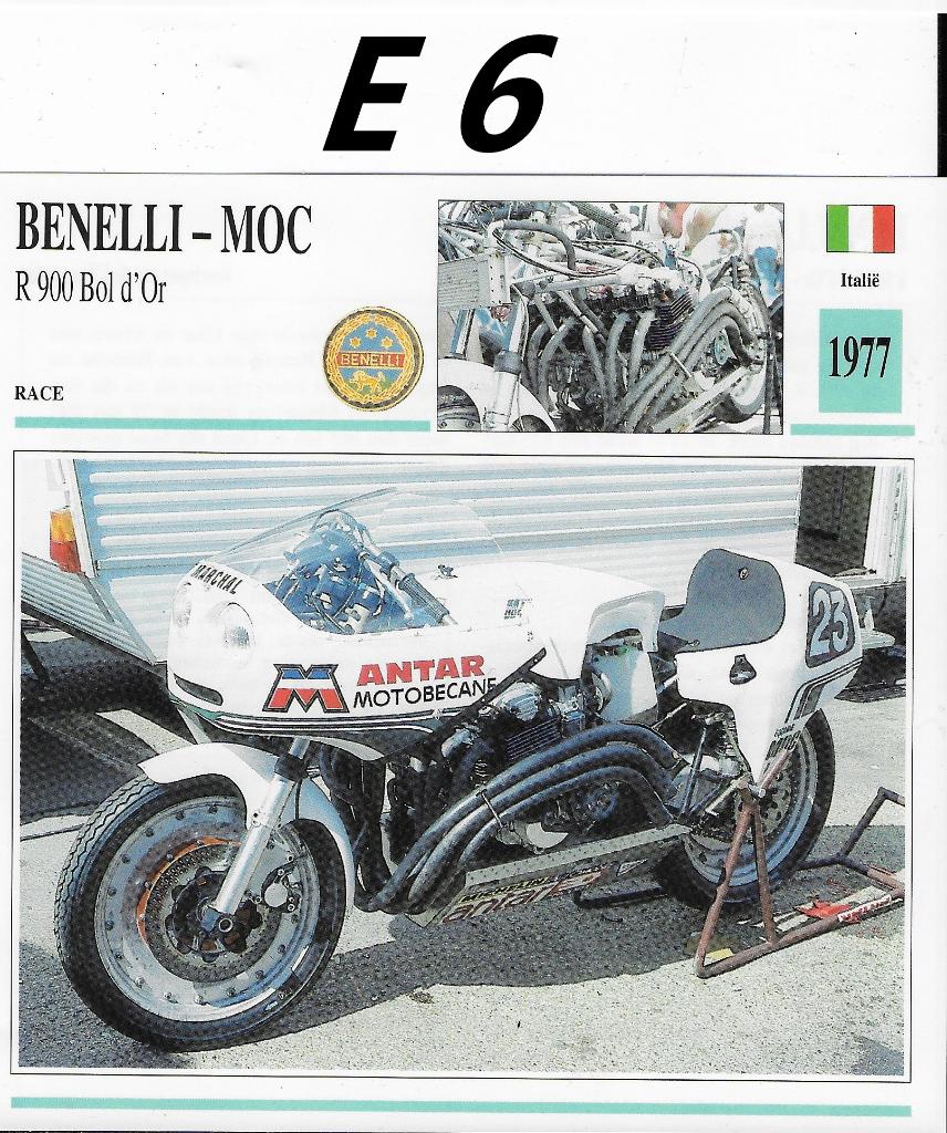 E6 Motorkaart Benelli Moc ( 1977 ) -, Ophalen of Verzenden, Zo goed als nieuw, Auto's