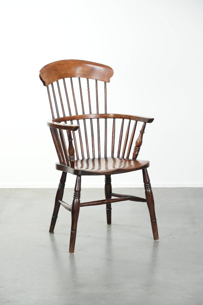 Antieke Engelse Windsor highback chair uit de 19e eeuw, Antiek en Kunst, Antiek | Meubels | Stoelen en Banken, Ophalen