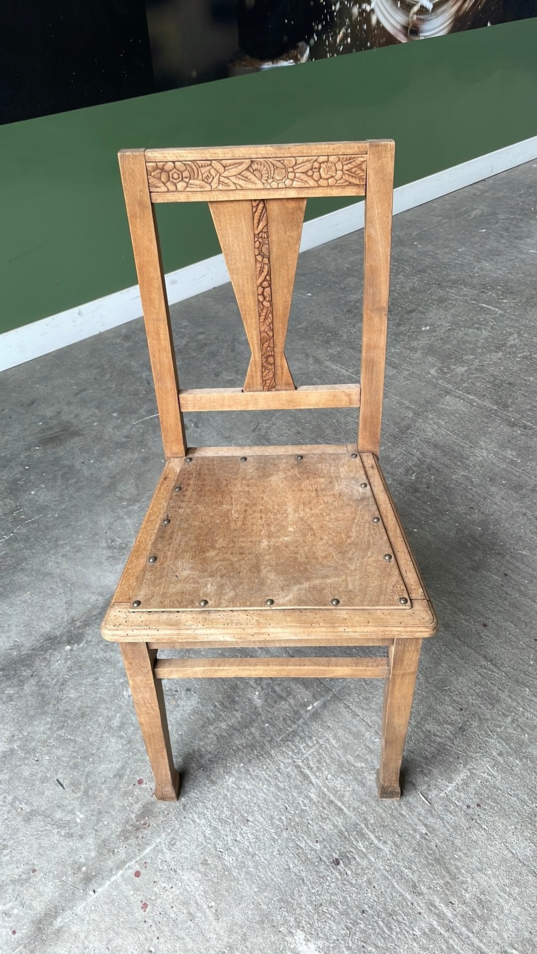 Houten stoel  kleur naturel licht bruin., Huis en Inrichting, Stoelen, Ophalen of Verzenden, Gebruikt, Bruin, Drie