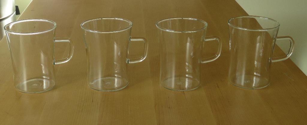 Douwe Egberts Thee Glazen 4 stuks, Ophalen, Glas of Glazen, Nieuw, Glas