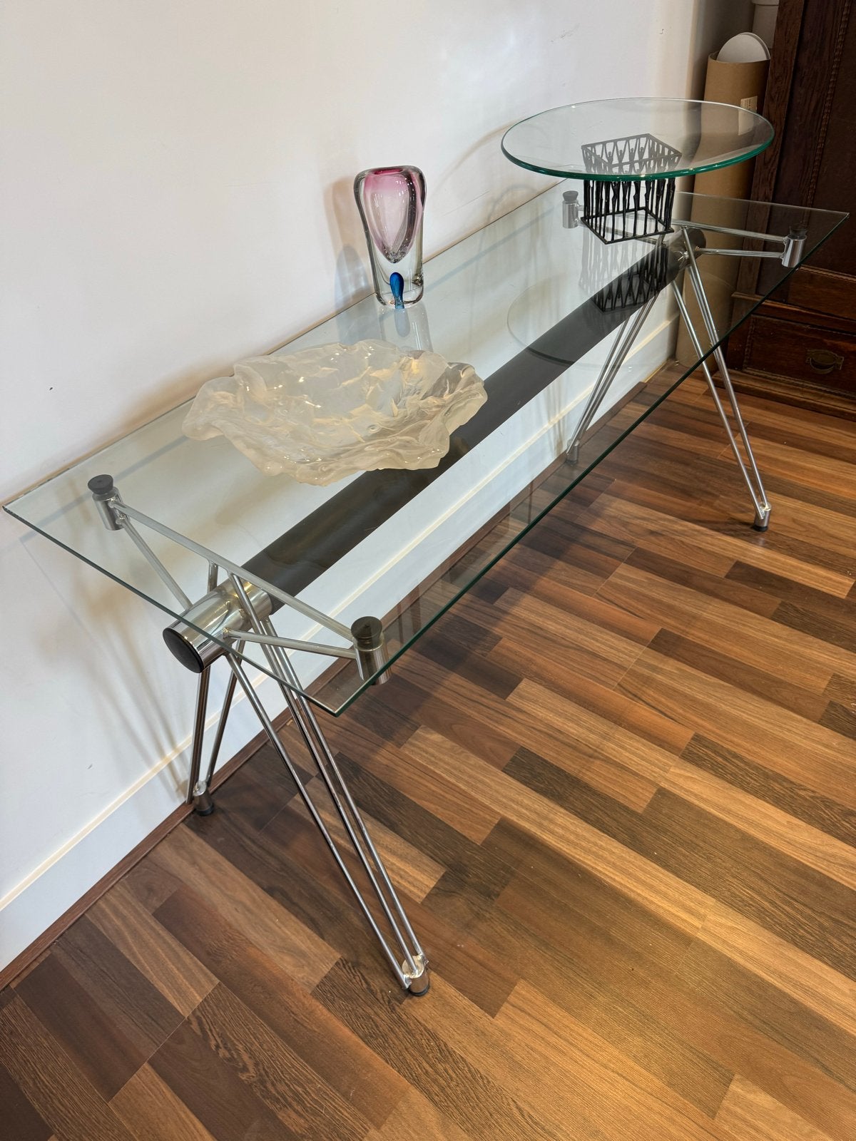 Design side table, Ophalen, Gebruikt, Glas, 75 cm of meer