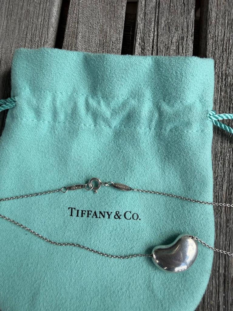 Tiffany & Co. - Halsketting met Hanger Boontje, Met hanger, Gebruikt, Ophalen of Verzenden, Zilver