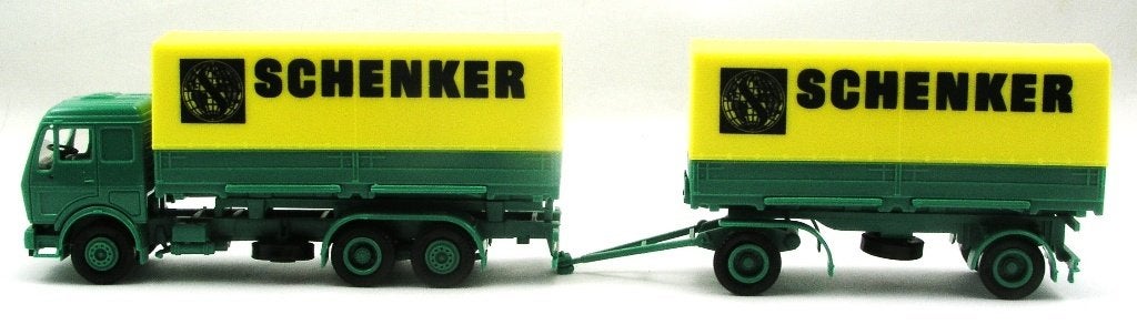 Herpa MB Schenker huif wisselbak aanhanger, Hobby en Vrije tijd, Ophalen of Verzenden, Zo goed als nieuw, Bus of Vrachtwagen, Herpa