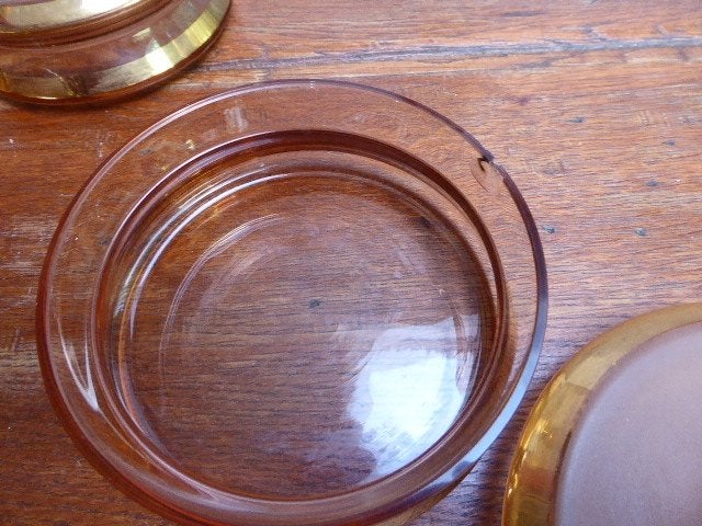 3-delige art deco glazen toilet tafel set, Ophalen of Verzenden