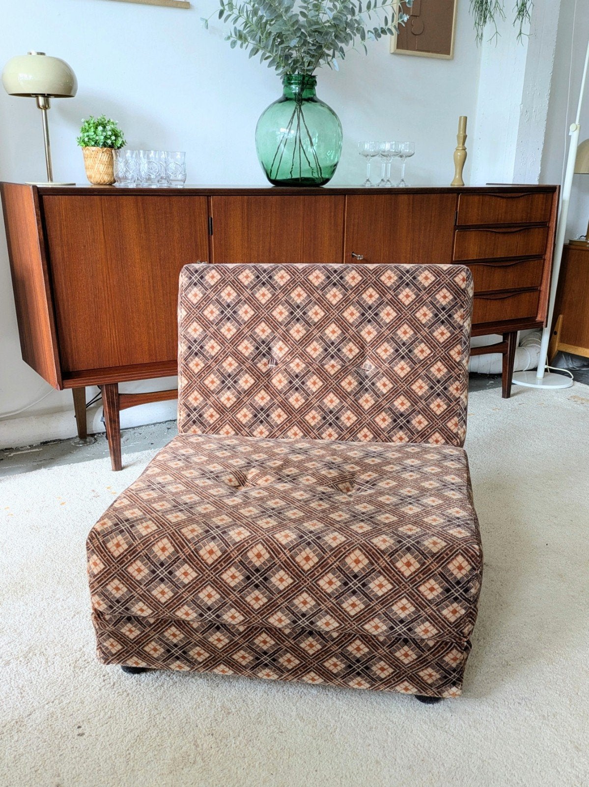Vintage retro lounge fauteuil daybed, Ophalen, ., ., 50 tot 75 cm