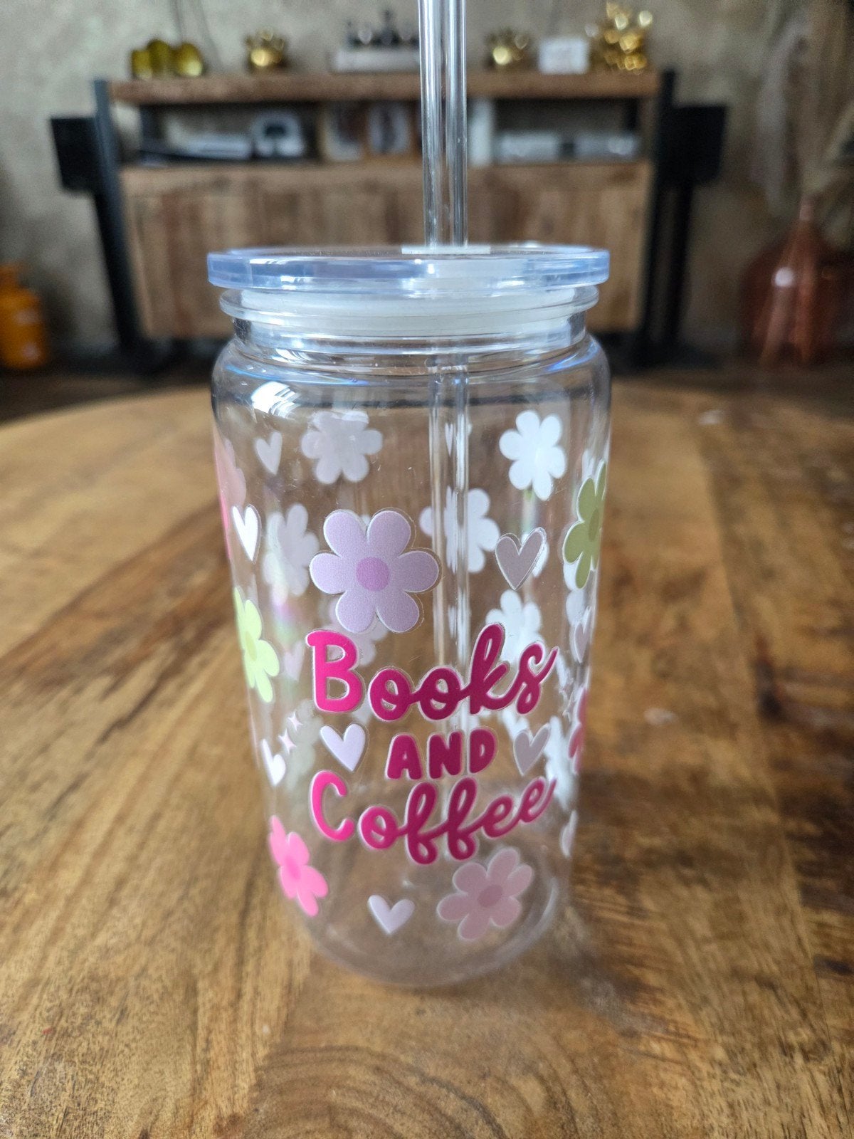 Nieuwe plastic beker met rietje - Books and Coffee, Ophalen of Verzenden, Nieuw
