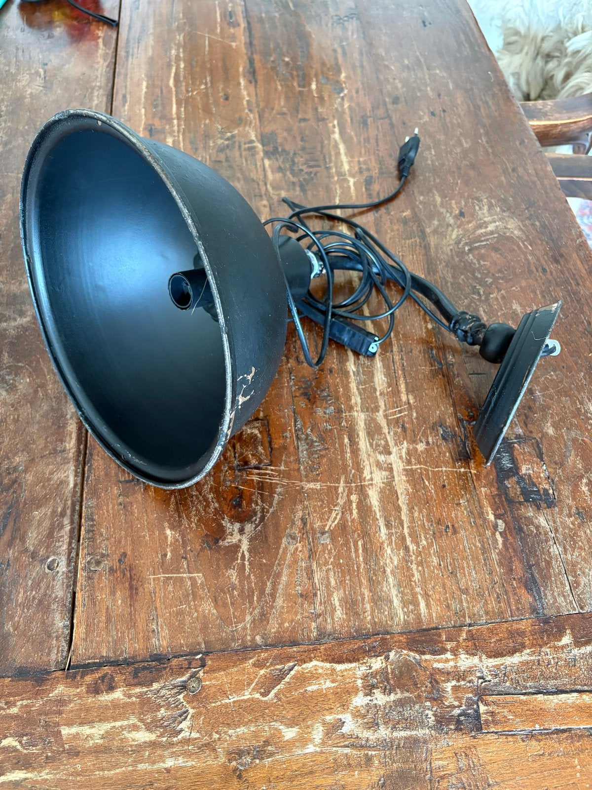 Vintage Zwarte Industriële Wandlamp/Spot, Ophalen