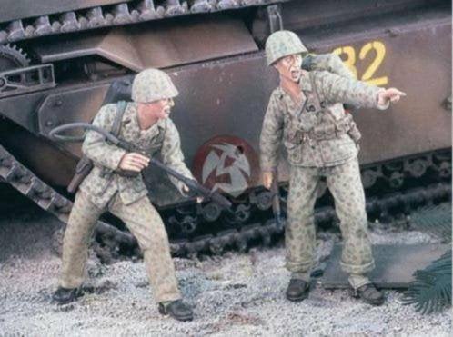Verlinden Marines Flame Thrower team 2 figs (1982) SHF, Hobby en Vrije tijd, Ophalen of Verzenden, Gebruikt, 1:35 tot 1:50, Figuur of Figuren
