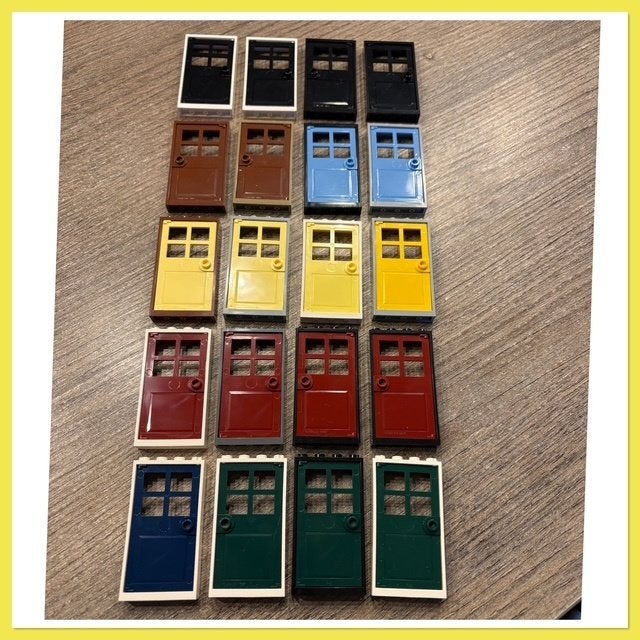 lego gekleurde deurtjes met kozijn (zie foto), Ophalen of Verzenden, Nieuw, MOC (eigen creatie), Lego
