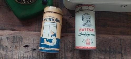 2 oude baby poeder blikjes zwitsal en dermolin, Verzamelen, Ophalen of Verzenden, Gebruikt, Overige, Overige merken