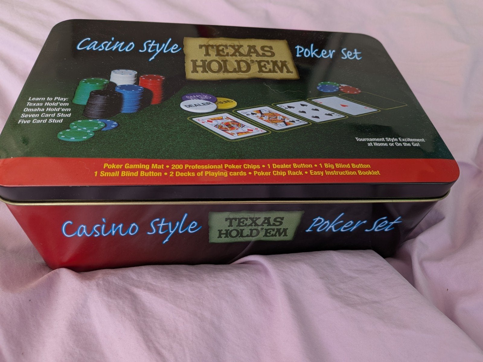 Texas Hold'em Poker Set in Casinostijl nieuw, Drie of vier spelers, Ophalen of Verzenden, Nieuw, Onbekend
